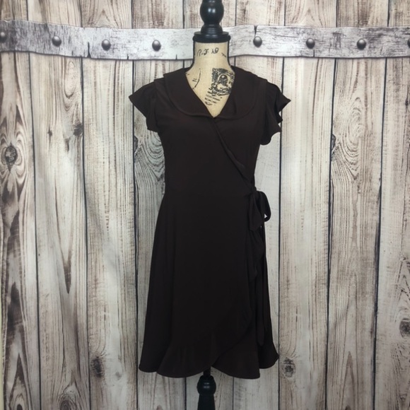 Tiana B. Dresses & Skirts - 🥑4/$10🥑Tiana B. Brown Wrap Dress Small